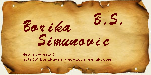 Borika Simunović vizit kartica